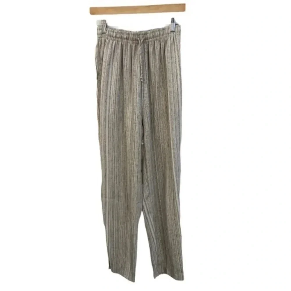 Alfred Dunner Crinkle Pin Stripe Size 8 Elastic Waist Pant Suit Neutral Colors - Picture 3 of 16